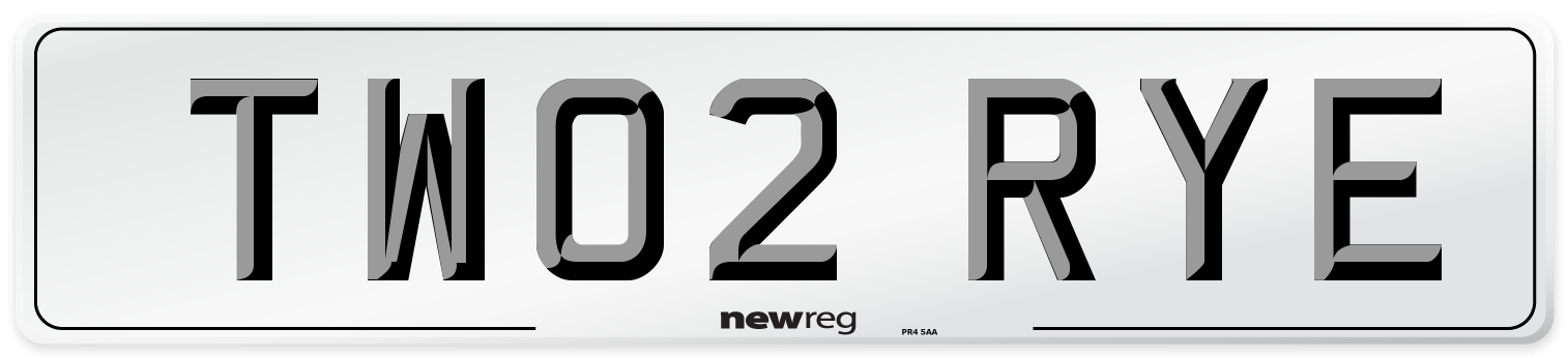 TW02 RYE Number Plate from New Reg